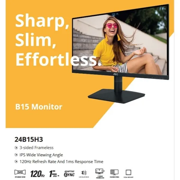 จอมอนิเตอร์ AOC 24B15H3/67 ขนาด 23.8 นิ้ว IPS FHD 120Hz