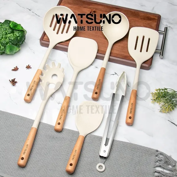 Watsuno ชุดตะหลิวทัพพีซิลิโคน ทนความร้อน