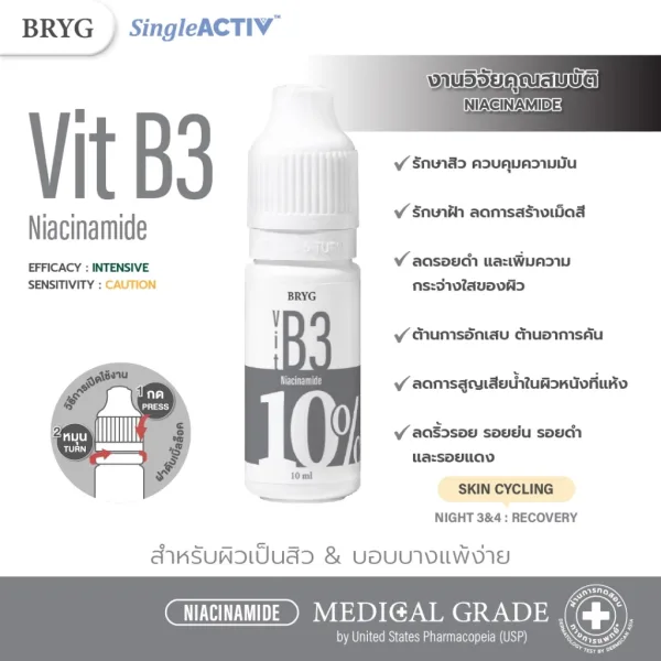 Bryg เซรั่มบี3 ไนอาซินาไมด์ 10% ลดรอยสิว