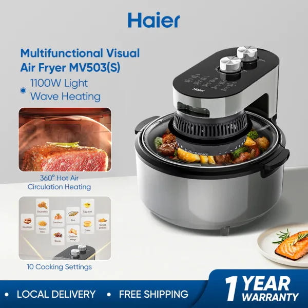 Haier หม้อทอดไร้น้ำมัน มองเห็นในหม้อ 10-in-1