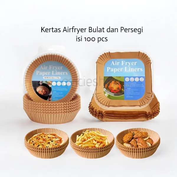 กระดาษรองอบ Airfryer ทรงกลม/สี่เหลี่ยม